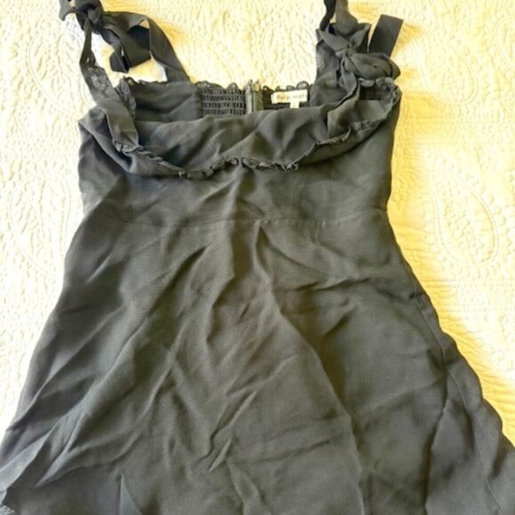 Reformation Jojoba 100% Linen Black Mini Dress Size 6